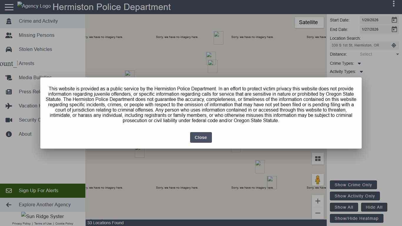 Hermiston Police Department - Crime & Activity